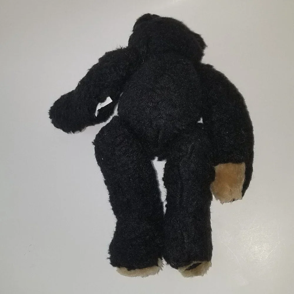 Black Brown Teddy Bear Plush Jointed 10